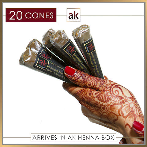 20 Ready To Use Henna Cones - Ash Kumar Products UK